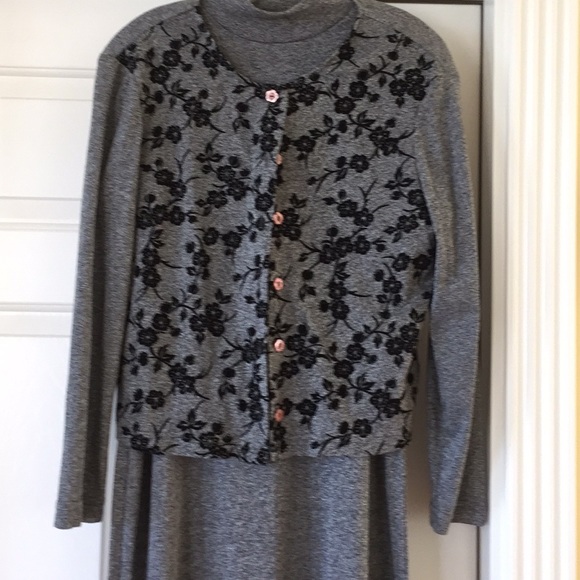 Coldwater Creek PS Dark Grey Dress with Jacket - Picture 2 of 5